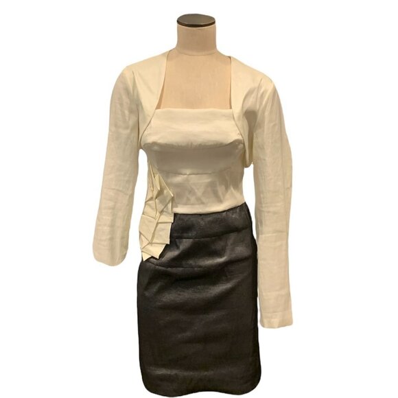 Jessica McClintock Formal Cocktail Party Strapless Dress & Jacket Gray 206A - Picture 2 of 12